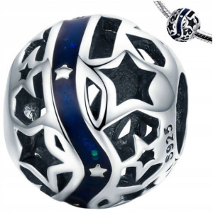 CHARMS NIEBO NOCĄ srebro 925 koralik zawieszka