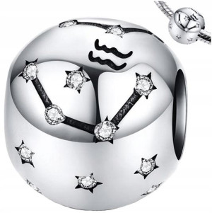 CHARMS ZNAK ZODIAKU WODNIK srebro 925 koralik S925
