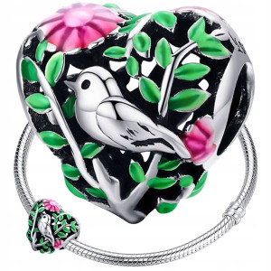 CHARMS SERCE srebro 925 koralik S925 zawieszka