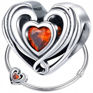 CHARMS srebrne SERCE srebro 925 koralik zawieszka