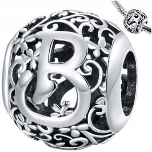 CHARMS LITERA B srebro 925 koralik S925 zawieszka