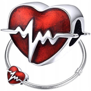 CHARMS SERCE srebro 925 koralik S925 zawieszka