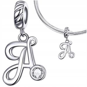 CHARMS LITERA A srebro 925 koralik S925 zawieszka