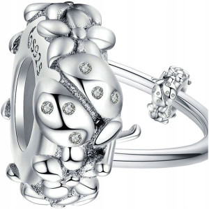 CHARMS BIEDRONKA STOPER S925 srebro 925 koralik