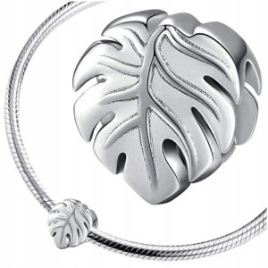 CHARMS LIŚĆ MONSTERA srebro pr. 925 koralik listek