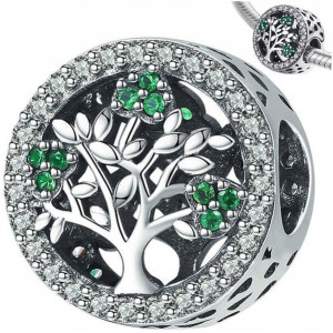 CHARMS DRZEWO srebro 925 zawieszka S925 koralik