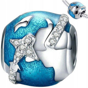 CHARMS SAMOLOT srebro 925 zawieszka koralik S925
