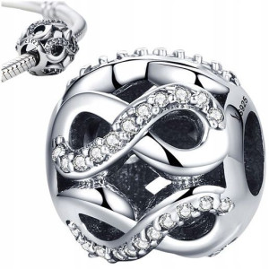 CHARMS NIESKOŃCZONOŚĆ koralik srebro 925 zawieszka