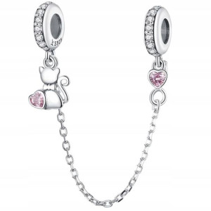 Charms Łańcuszek Zabezpieczenie S925 koralik 925