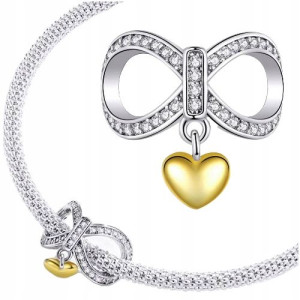 CHARMS NIESKOŃCZONOŚĆ srebro 925 serce koralik