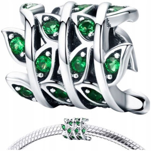 CHARMS ROŚLINKI srebro 925 koralik zawieszka S925