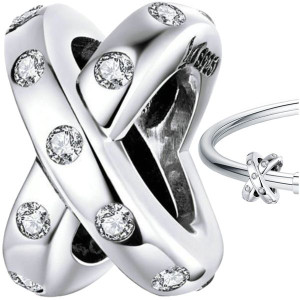 CHARMS zawieszka srebro 925 koralik cyrkonie S925