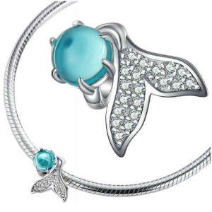 CHARMS srebro 925 SYRENI OGON koralik zawieszka