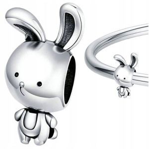 CHARMS srebro 925 KRÓLIK zawieszka koralik pr. 925