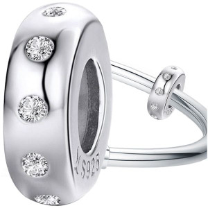 CHARMS srebro 925 STOPER cyrkonie zawieszka
