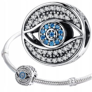 CHARMS srebro 925 OKO zawieszka koralik