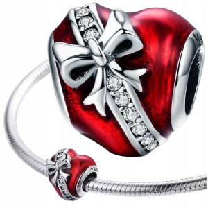CHARMS srebro 925 SERCE koralik zawieszka