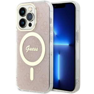 Etui Guess GUHMP14LH4STP Apple iPhone 14 Pro różowy/pink hardcase 4G MagSaf