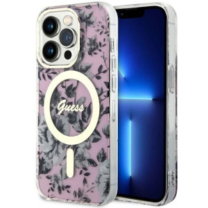Etui Guess GUHMP14LHCFWSP Apple iPhone 14 Pro różowy/pink hardcase Flower M