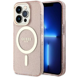 Etui Guess GUHMP14LHCMCGP Apple iPhone 14 Pro różowy/pink hardcase Glitter