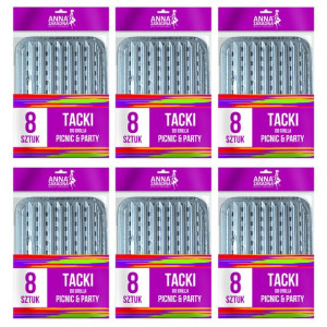 6x Aluminiowe Tacki do Grilla Jednorazowe Małe 8 szt (48)