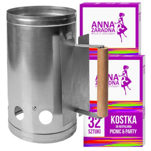Komin do rozpalania brykietu + 2x Rozpałka Kostka Biała
