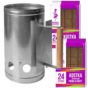 Komin do rozpalania brykietu + 2x Rozpałka Kostka Brązowa