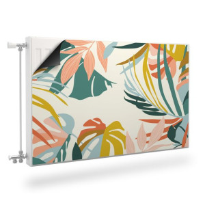 MATA Magnetyczna Na Grzejnik Abstrakcyjne LIŚCIE Tropikalne 90cm x 60cm