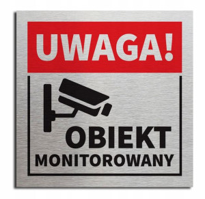 Tabliczka OBIEKT MONITOROWANY 10x10 cm__