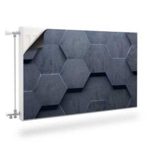 MATA Magnetyczna Na Grzejnika Heksagony Beton Efekt 3D 110cm x 60cm