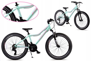 ROWER MTB JR 24 KANDS DRAGON miętowo-różowy 2023