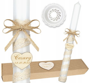 Świeca do chrztu komunii BOHO chrzest Topaz WLS