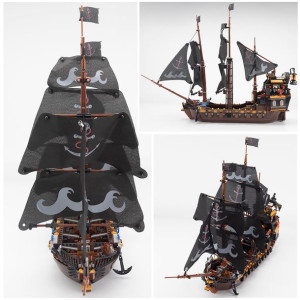 Zestaw Statek Piracki Model Klocki Do Składania 1334el