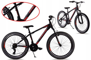 ROWER MTB JR 24 KANDS LORENZO czarno-czerwony 2023