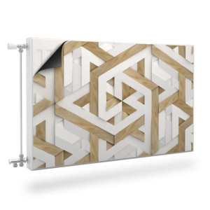 Osłona MAGNETYCZNA Na Grzejnika Abstrakcyjna Mozaika Drewno 90cm x 60cm