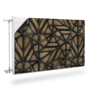 Osłona MAGNETYCZNA Grzejnika Abstrakcja 3D Imitacja Drewna 90cm x 60cm