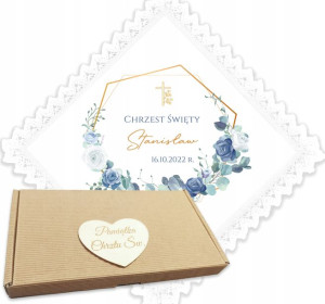 Biała szatka do chrztu Eco pudełko OPAL Boho BR