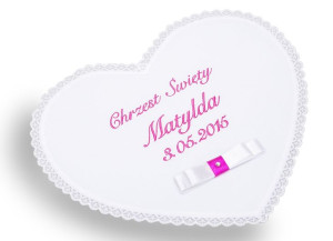 CHRZEST Szatka serce do chrztu krzyżmo HAFT D