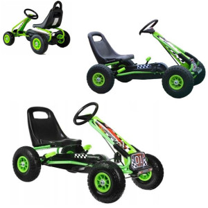 Gokart Na Pedały Dla Dzieci Pompowane Koła Zielony