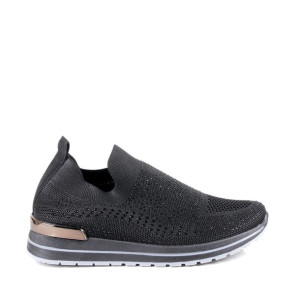 Damskie Buty Sportowe Wsuwane Z Siatki Z Cyrkoniami Enpuls 2778 Czarne
