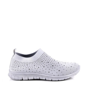 Damskie Buty Sportowe Wsuwane Z Siatki Z Cyrkoniami Ibuty 222 Szare