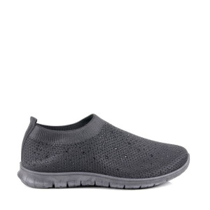 Damskie Buty Sportowe Wsuwane Z Siatki Z Cyrkoniami Ibuty 222 Czarne