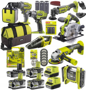 Zestaw Ryobi One+ 18v 3x5ah Wkrętarka Szlifierka