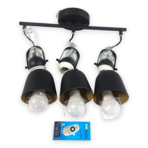 Lampa Sufitowa Led 3 Punktowa Z Pilotem Czarna