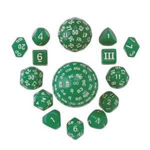 Kostki Rpg Zielony Zestaw 15 Kości Kostek