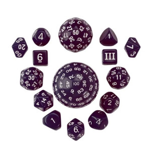 Kostki Rpg Fioletowy Zestaw 15 Kości Kostek