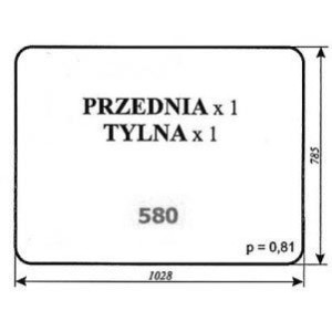 Szyba przednia tylna koparka Pelikan