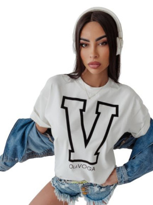 T-shirt damski OLAVOGA VITALIA ecru - S