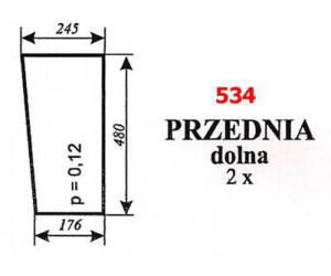 Szyba koparka Białoruś przednia