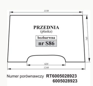 Szyba przednia John Deere 6005028923